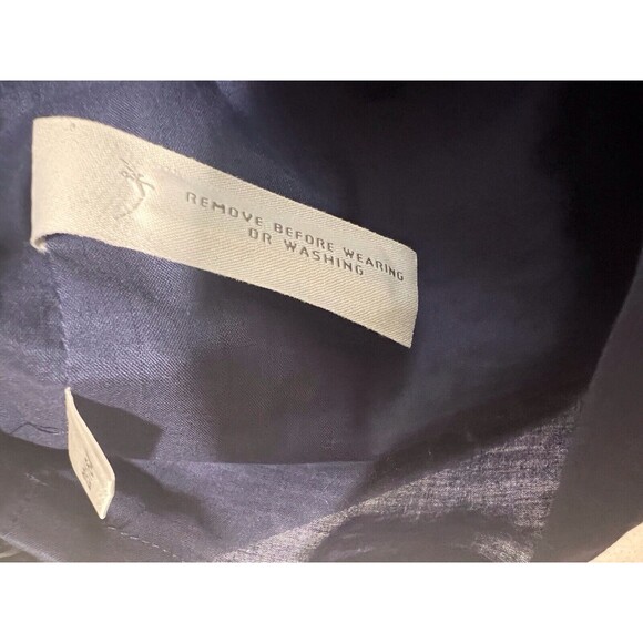 Ann Taylor Dress 14 Navy White Floral Cotton Shift Sleeveless U Neck Ruffles NWT - Picture 13 of 15